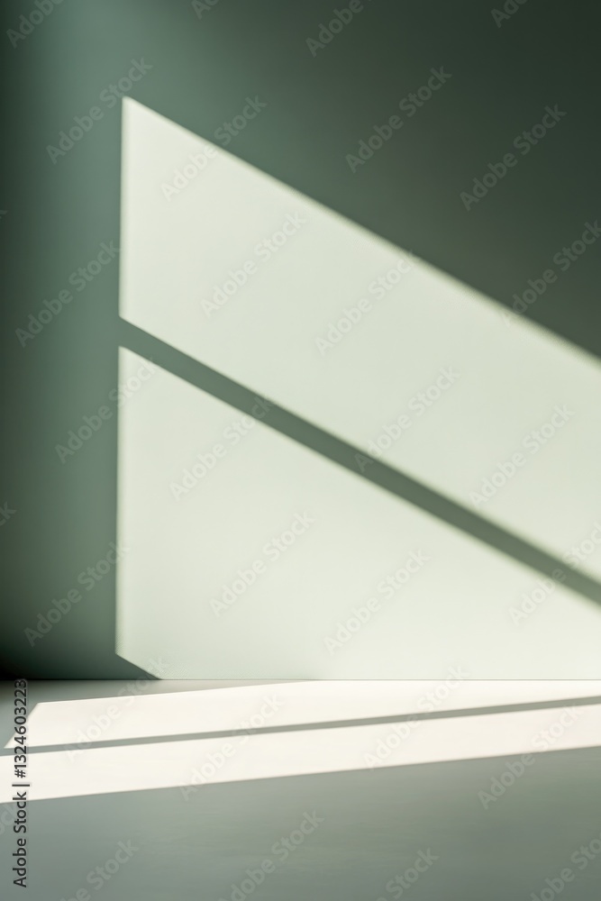 Poster empty wall with solid colored background in modern interior provides ample copy space for text or de