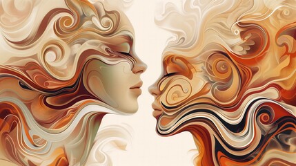 an abstract illustration of empathy with soft brown swirls