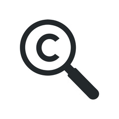 Magnifying Glass Highlighting Copyright Symbol. Patenting and Copyright Protection