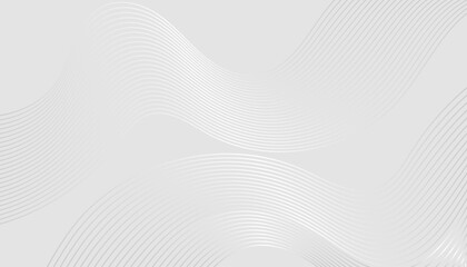 Futuristic gray white abstract background. shining wave lines pattern for banner, wallpaper, cover. Vector illustration