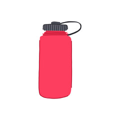 insulated water bottle reusable cartoon vector illustration