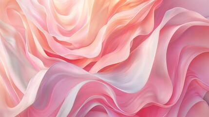 an abstract illustration of affection with soft pink waves
