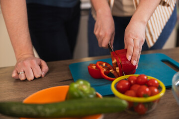 Two People Preparing Fresh Vegetables