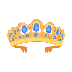 princess tiara bridal cartoon vector illustration