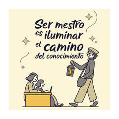 World teachers day (D&iacute;a del maestro (Latam) concept vector illustration