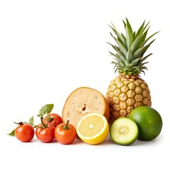 Vibrant Photorealistic Immunity Boosting Foods on White Background, Sharp Focus, Wide Format for Marketing Materials