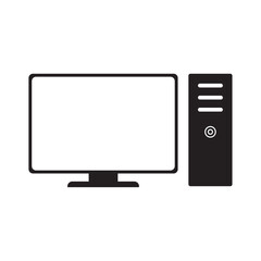 computer pc flat icon vector