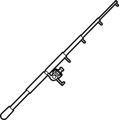 Fishing Rod Outline Illustration Vector