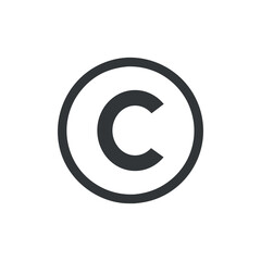 Fototapeta premium simple copyright symbol icons on white background