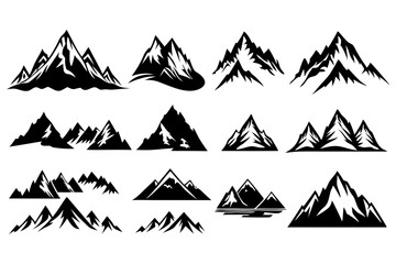 set of mountain illustration vector