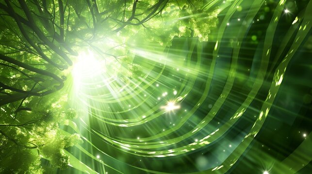 an optimistic abstract design of ascending green arcs