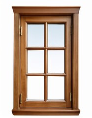 Obraz premium Classic wooden window design with six panes and elegant trim seen from front view