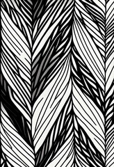Abstrakcyjna grafika boho – kolorowy wektorowy wzór organiczny, nowoczesna ilustracja artystyczna, styl surrealistyczny, fantazyjne linie, liście i pióra, elegancki design dekoracyjny, harmonia natury
