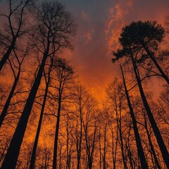 Fototapeta premium sunset in the forest