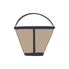 friendly reusable coffee filter cartoon vector illustration