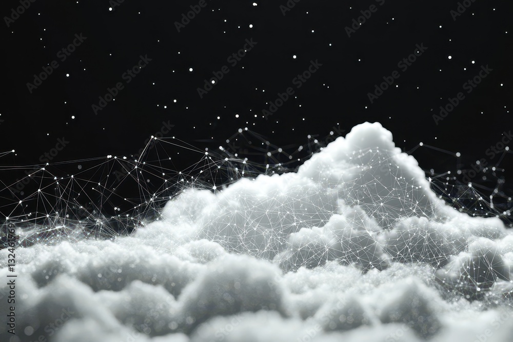 Poster Cloud particles create an abstract minimal backdrop for creative projects and designs, Cloud particles background Abstract minimal Backdrop