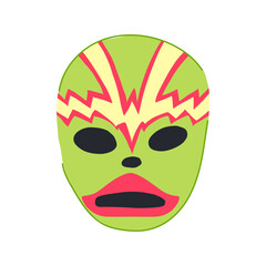iconic mexican luchador mask cartoon vector illustration