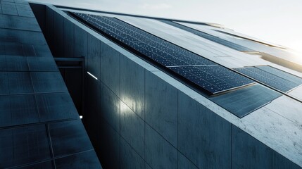 Futuristic Architecture: Solar Panels Integrated into Modern Building Design