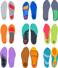 insoles set cartoon vector illustration