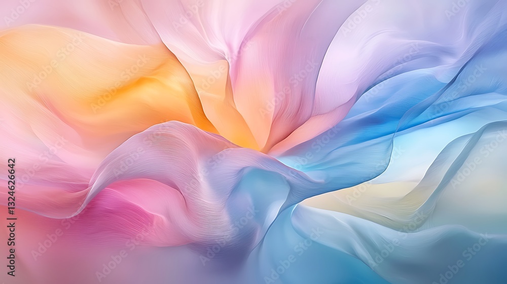 Poster Pastel Fabric Abstract Background Soft Flowing Texture