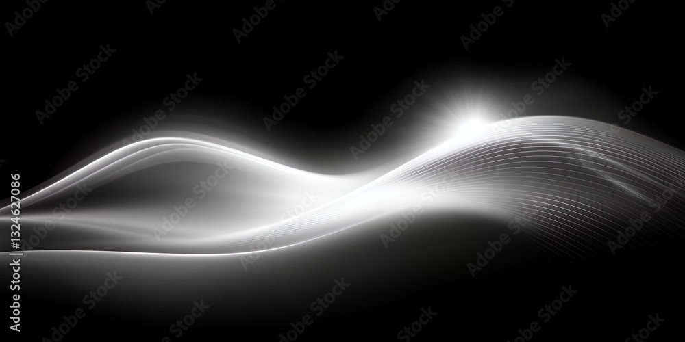 Poster abstract grayscale wave background design elegant flowing lines pattern texture