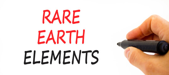 Rare earth elements symbol. Concept words Rare earth elements on beautiful white paper. Beautiful...