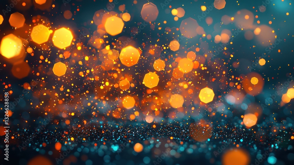 Poster Abstract sparkling lights bokeh background.