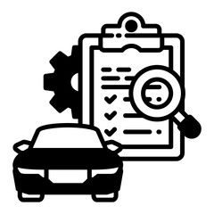 Fototapeta premium Vehicle Inspection icon in Mix Filled Style. Simple Vector Design. Simple Vector Outline Filled Icon