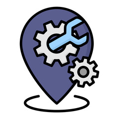 Placeholder icon in Flat Color Style With Outline. Simple Vector Design. Simple Vector Flat Icon