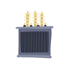 windings electrical transformer cartoon vector illustration