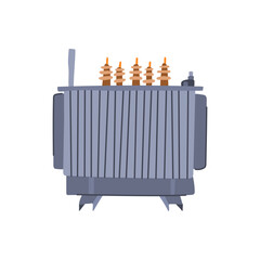 turns electrical transformer cartoon vector illustration