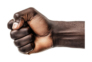 Obraz premium Close-up of african adult male hand with clenched fist, cut out