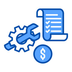 Bill icon in Blue Color Style. Simple Vector Design. Simple Vector Flat Icon