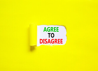 Agree to disagree symbol. Concept words Agree to disagree on beautiful white paper. Beautiful...