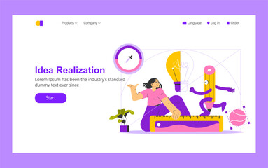Idea Realization. Flat Vector Illustration
