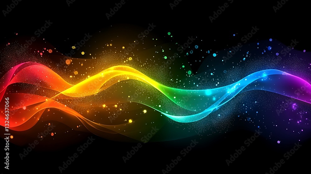 Poster rainbow wave abstract background
