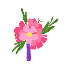 corsage boutonniere cartoon vector illustration