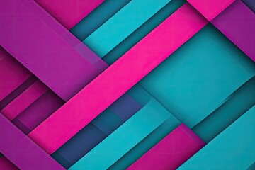 Obraz premium Abstract Geometric Pattern with Vibrant Pink Purple and Teal Colors Intersecting Lines Modern Design Background Wallpaper