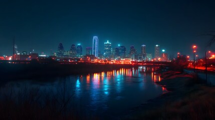 Obraz premium Dallas Skyline Night Photography