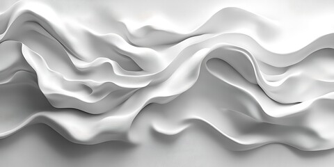 Obraz premium White fabric waves, abstract background (1)