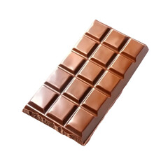 Obraz premium piece of chocolate bar isolated on white background.