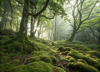 Fototapeta premium Végétation Luxuriante et Danse de Lumière