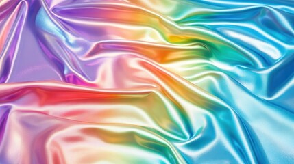 Obraz premium Iridescent Chromatic Fabric Texture with Soft Folds for Elegant Background