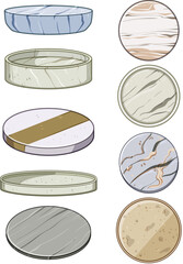 marble coaster set cartoon vector illustration