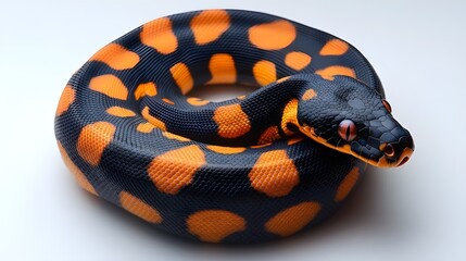 Fototapeta premium Isolated reptile macro of a wild red and green snake