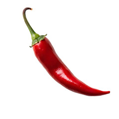 Single red chili pepper isolated on black background