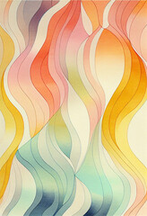 Abstrakcyjna akwarelowa ilustracja – pastelowe faliste linie, delikatny gradient kolorów, nowoczesna sztuka digitalowa, artystyczne tło, minimalistyczny design, kreatywny wzór, estetyczna grafika, har