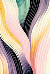 Abstrakcyjna akwarelowa ilustracja – pastelowe faliste linie, delikatny gradient kolorów, nowoczesna sztuka digitalowa, artystyczne tło, minimalistyczny design, kreatywny wzór, estetyczna grafika, har