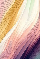 Abstrakcyjna akwarelowa ilustracja – pastelowe faliste linie, delikatny gradient kolorów, nowoczesna sztuka digitalowa, artystyczne tło, minimalistyczny design, kreatywny wzór, estetyczna grafika, har