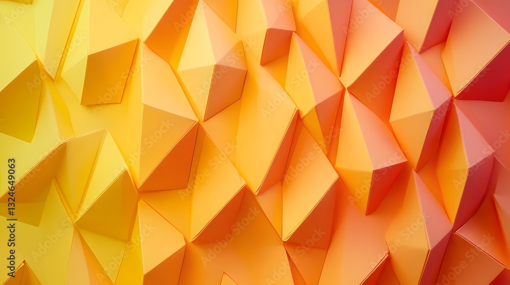 Poster abstract geometric orange yellow triangular pattern background